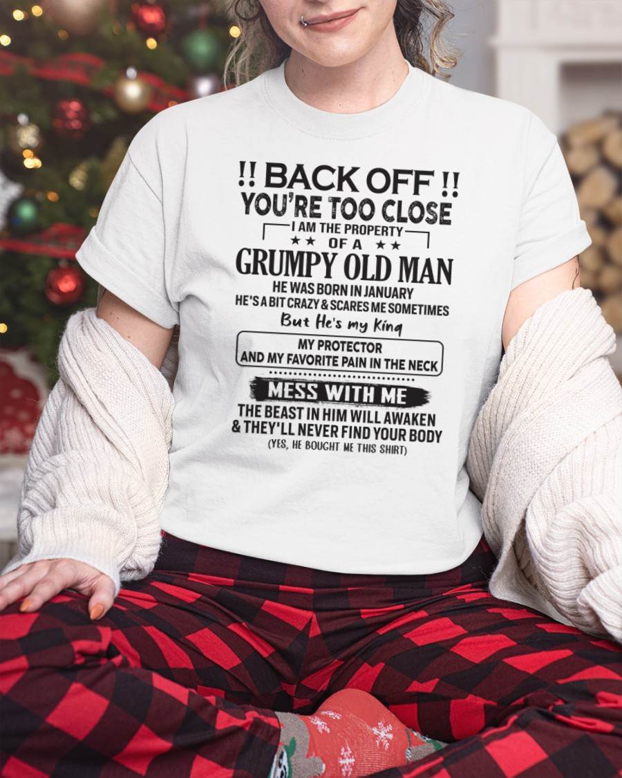 JANUARY - TO MY WIFE - BACK OFF T-SHIRT - GIFT FOR WIFE - NTTD01 (SKU10-99-01)