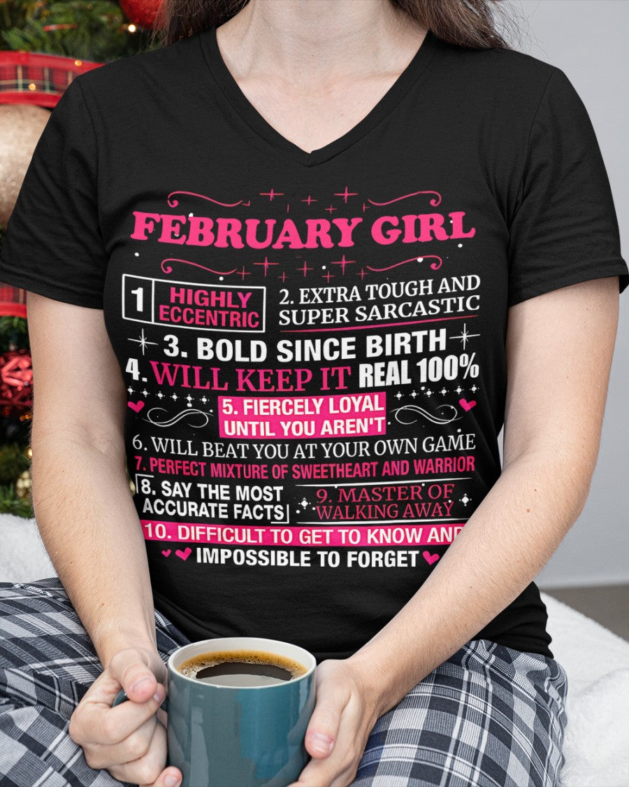 FEBRUARY GIRL T-SHIRT – PERFECT GIFT FOR WOMEN WITH FEBRUARY BIRTHDAY NTTD02 (SKU8-NTT-02)