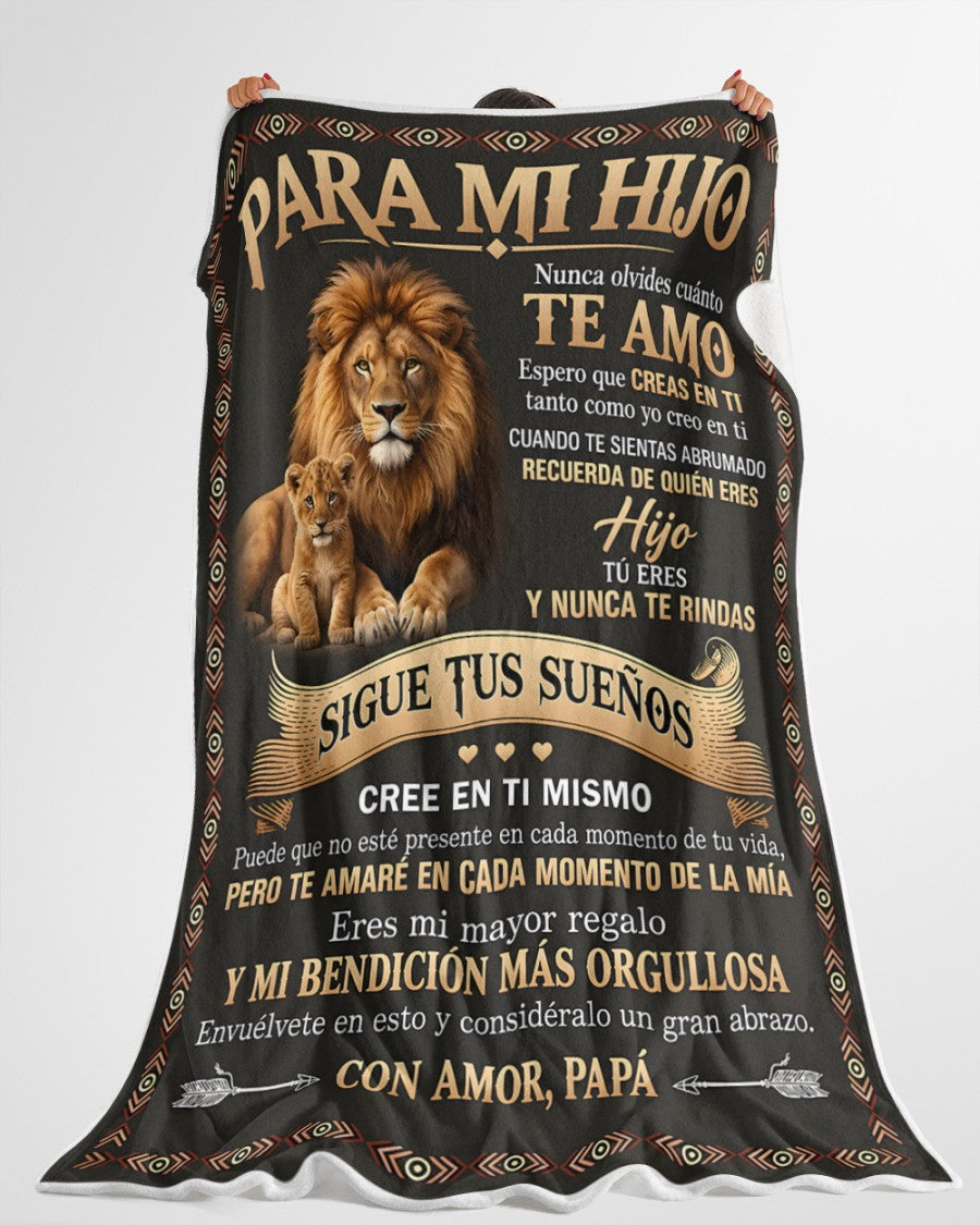 PARA MI HIJO  – UN REGALO DEL AMOR, CONFORT Y CALIDEZ DE PAPÁ Manta Acolchada de Forro Polar Sherpa (SKU2610-116)