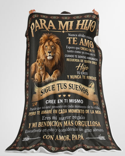 PARA MI HIJO  – UN REGALO DEL AMOR, CONFORT Y CALIDEZ DE PAPÁ Manta Acolchada de Forro Polar Sherpa (SKU2610-116)