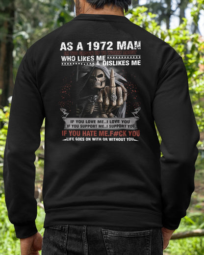 1972 Man Attitude T-Shirt – Grim Reaper Middle Finger Us1972 (SKU07-115-72)