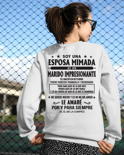 Octubre - Soy una Esposa mimada de un Marido impresionante - Regalo especial para tu esposa - T10 (SKU05-101-10)