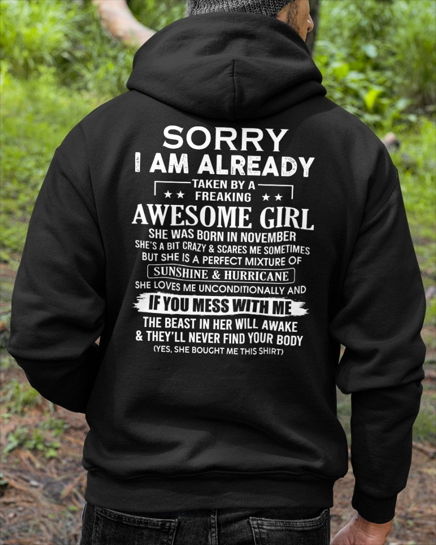 NOVEMBER - TAKEN BY AWESOME GIRL - GIFT FOR BOYFRIEND/HUSBAND - NTTD11 (SKU08-32-11)