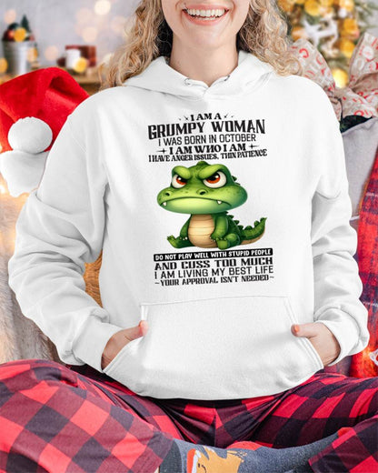 OCTOBER - GRUMPY WOMAN - BIRTHDAY SHIRT FOR WOMEN - NTTD10 (SKU2602-183-10)