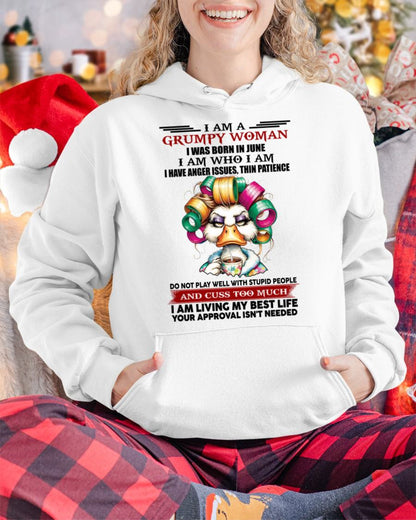 JUNE - GRUMPY WOMAN - BIRTHDAY SHIRT FOR WOMEN - NTTD06 (SKU26T-01-22-06)