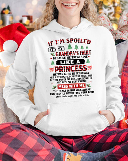 FEBRUARY - SPOILED GRANDDAUGHTER - PERFECT CHRISTMAS GIFT FOR GRANDDAUGHTER - GIFT FROM GRANDPA - NTTD02 (SKU10-180-02)