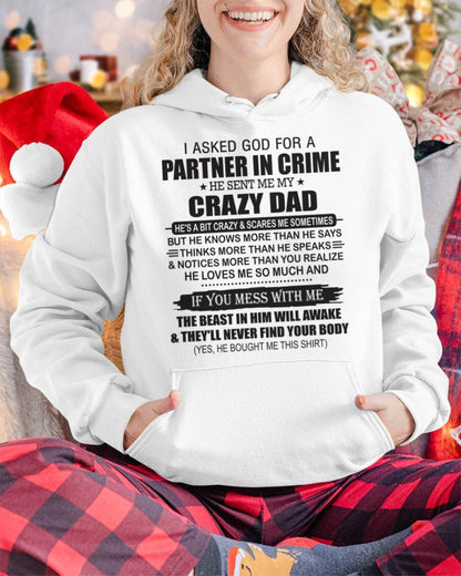 TO MY DAUGHTER - GOD SENT ME MY CRAZY DAD - GIFT FROM DAD - NTTD00 (SKU11-108-00)