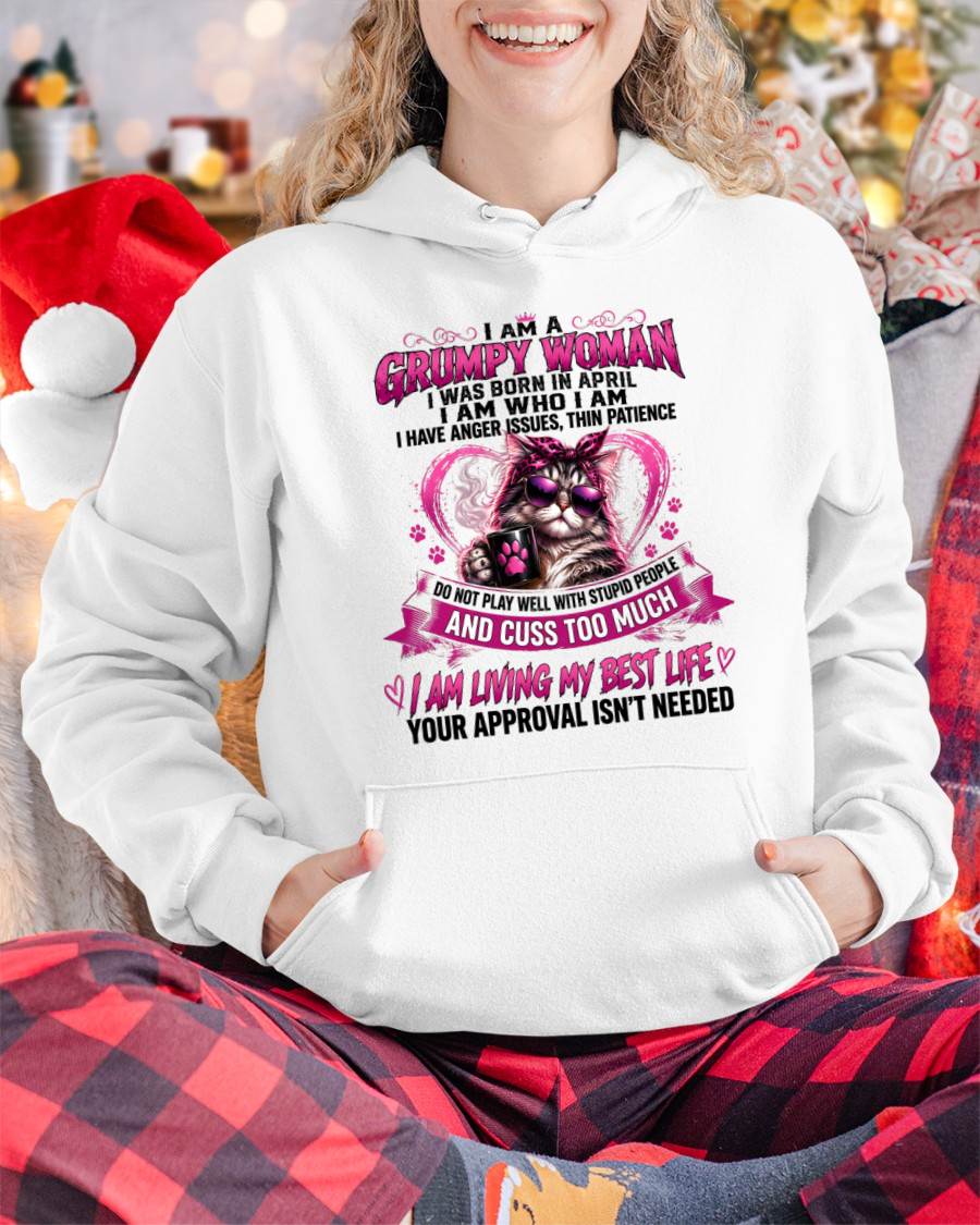 APRIL - GRUMPY WOMAN - BIRTHDAY SHIRT FOR WOMEN - NTTD04 (SKU26-279-04)