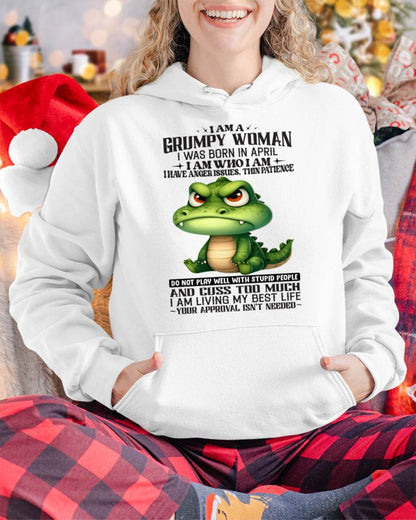APRIL - GRUMPY WOMAN - BIRTHDAY SHIRT FOR WOMEN - NTTD04 (SKU2602-183-04)