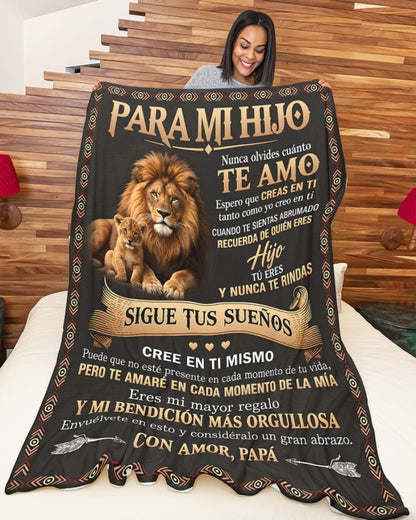 PARA MI HIJO  – UN REGALO DEL AMOR, CONFORT Y CALIDEZ DE PAPÁ Manta Acolchada de Forro Polar Sherpa (SKU2610-116)