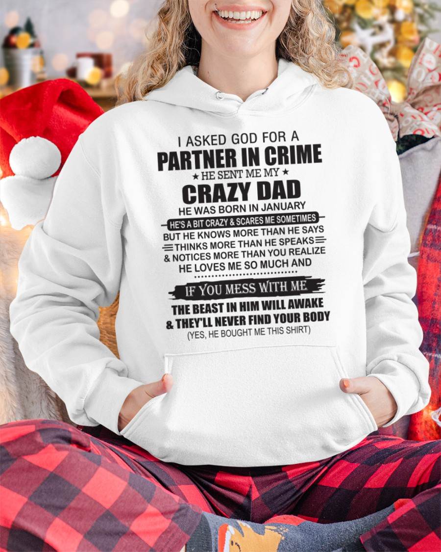 JANUARY - TO MY DAUGHTER - GOD SENT ME MY CRAZY DAD - GIFT FROM DAD - NTTD01 (SKU11-108-01)
