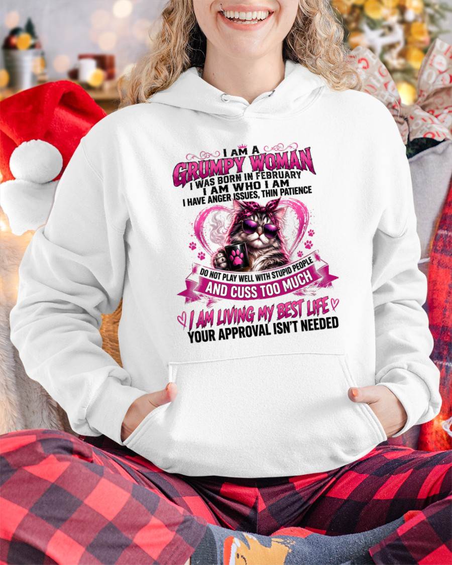 FEBRUARY - GRUMPY WOMAN - BIRTHDAY SHIRT FOR WOMEN - NTTD02 (SKU2607-279-02)