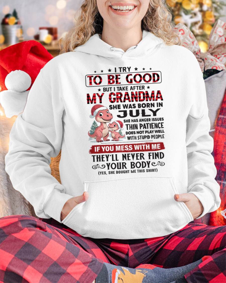 JULY - TRY TO BE GOOD - PERFECT CHRISTMAS GIFT FOR GRANDDAUGHTER - GIFT FROM GRANDMA - NTTD07 (SKU11-05-07)