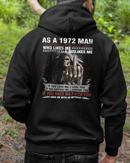 1972 Man Attitude T-Shirt – Grim Reaper Middle Finger Us1972 (SKU07-115-72)