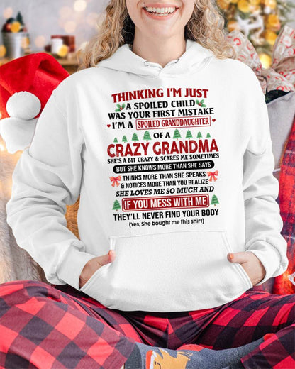 SPOILED GRANDDAUGHTER - PERFECT CHRISTMAS GIFT FOR GRANDDAUGHTER - GIFT FROM GRANDMA - NTTD00 (SKU11-07-00)