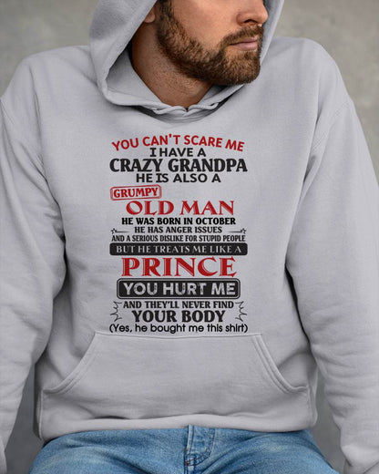 October – You Can’t Scare Me I Have A Crazy Grandpa – Gift For Grandson And Granddaughter From Grandpa – NTTD10 (SKU10-186-10)