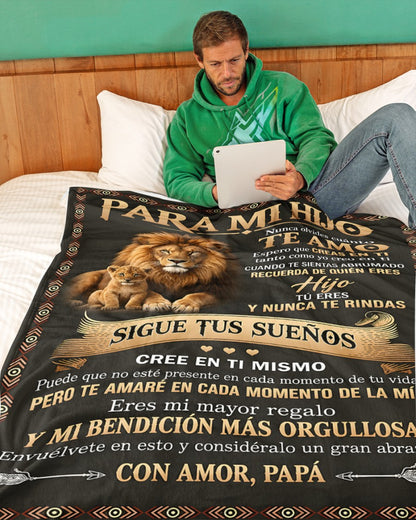 PARA MI HIJO  – UN REGALO DEL AMOR, CONFORT Y CALIDEZ DE PAPÁ Manta Acolchada de Forro Polar Sherpa (SKU2610-116)