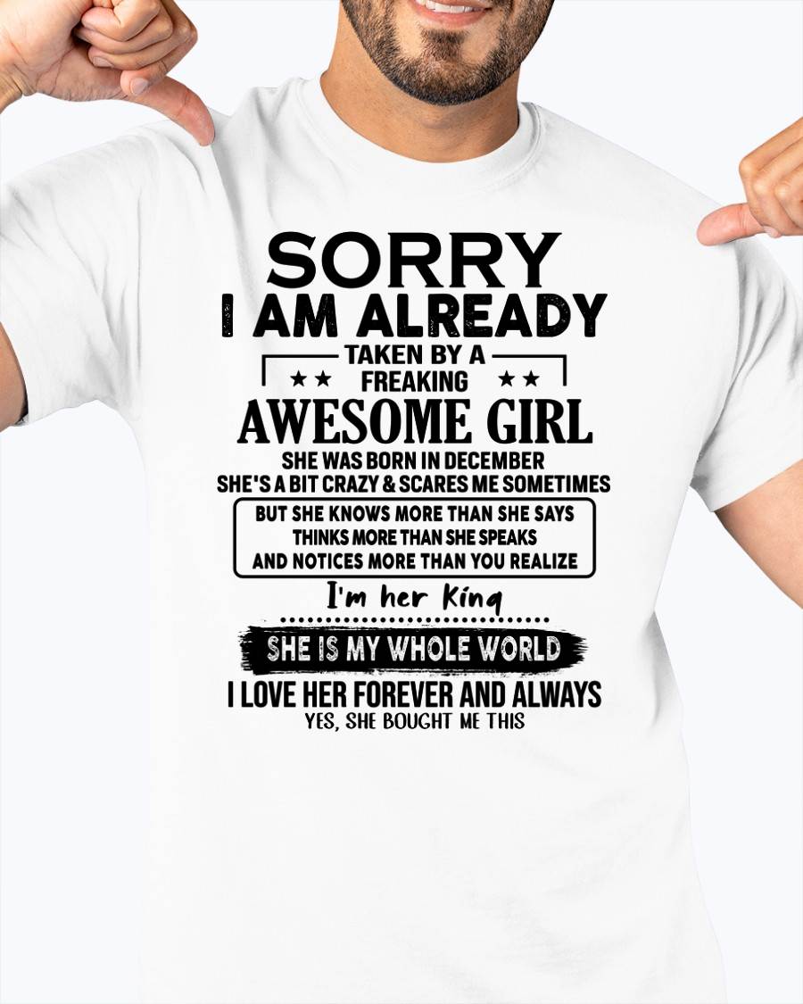 DECEMBER - TO MY HUSBAND/BOYFRIEND - TAKEN BY A FREAKING AWESOME GIRL - GIFT FROM WIFE/GIRLFRIEND - NTTD12 (SKU.AT16-12)