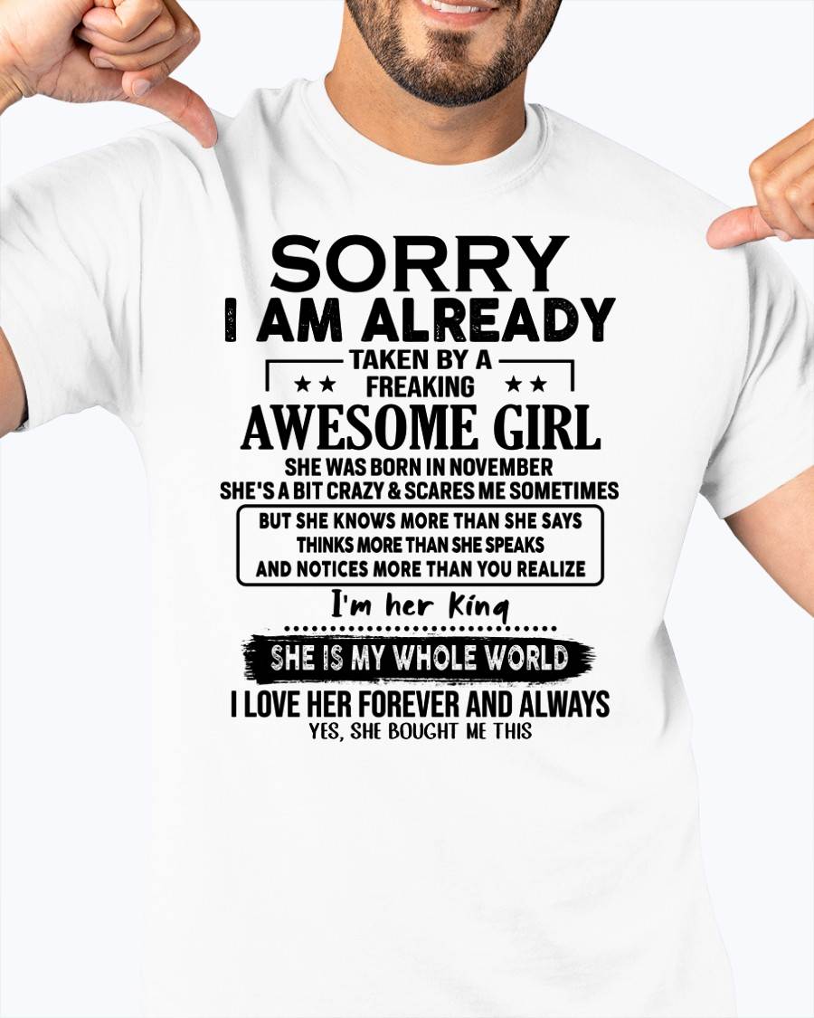 NOVEMBER - TO MY HUSBAND/BOYFRIEND - TAKEN BY A FREAKING AWESOME GIRL - GIFT FROM WIFE/GIRLFRIEND - NTTD11 (SKU.AT16-11)