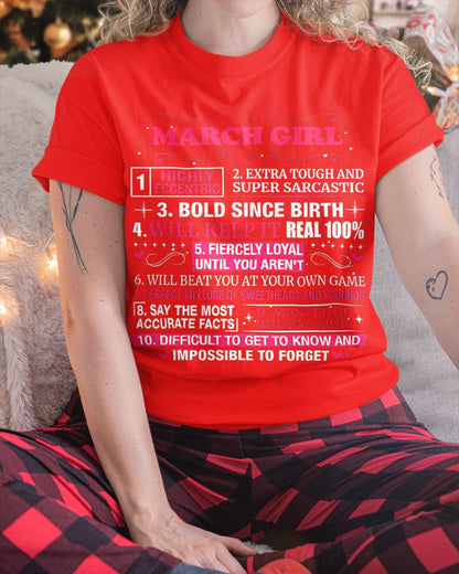 MARCH GIRL T-SHIRT – PERFECT GIFT FOR WOMEN WITH MARCH BIRTHDAY NTTD03 (SKU8-NTT-03)