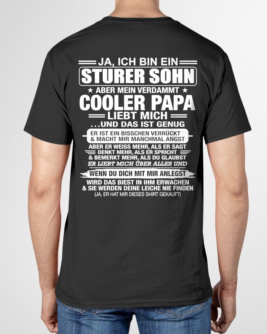 DEU00 - JA, ICH BIN EIN STURER SOHN T-SHIRT – GEBURTSTAGSGESCHENK VON EINEM -PAPA - nttd00 (SKU2606-87-00)