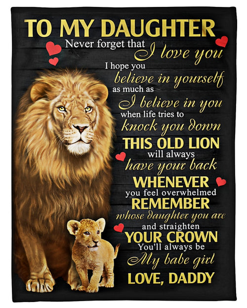Gift For Daughter From Dad - Lion Blanket (SKU2603-262)