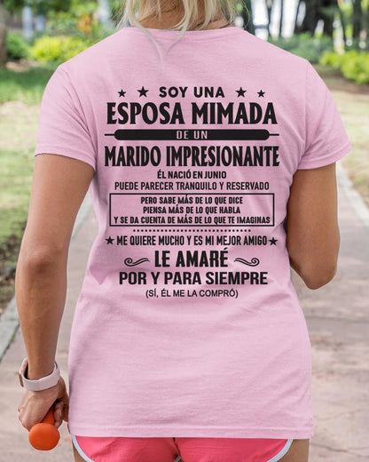 Junio - Soy una Esposa mimada de un Marido impresionante - Regalo especial para tu esposa - T06 (SKU05-101-06)
