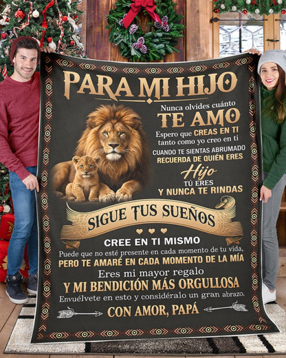 PARA MI HIJO  – UN REGALO DEL AMOR, CONFORT Y CALIDEZ DE PAPÁ Manta Acolchada de Forro Polar Sherpa (SKU2610-116)
