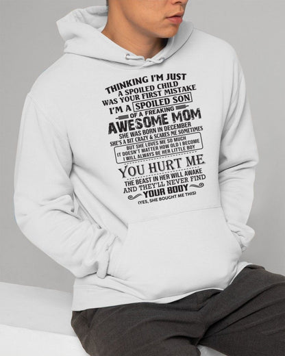 DECEMBER - SPOILED SON T-SHIRT - GIFT FROM MOM - NTTD12 (SKU09-08-12)