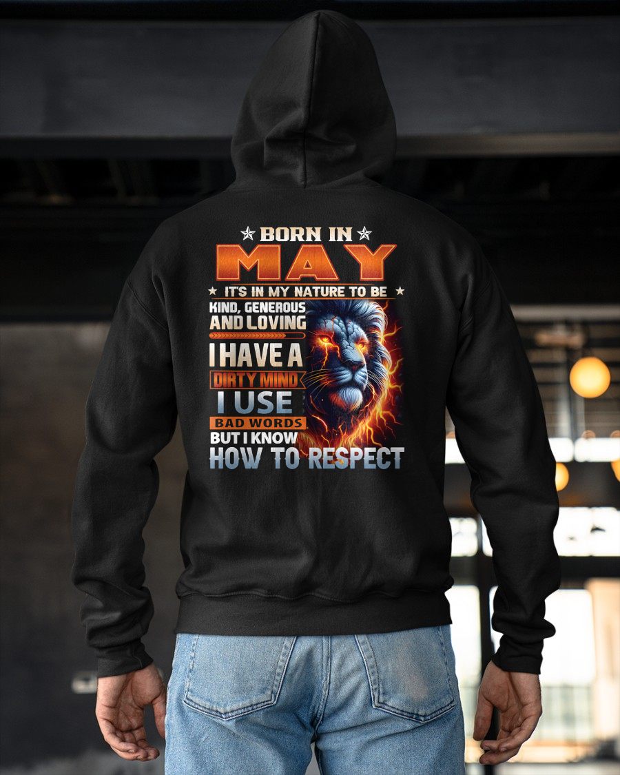 MAY - DIRTY MIND BUT KNOWS RESPECT - BIRTHDAY T-SHIRT FOR MEN a- NTTD05 (SKU08-84-05)