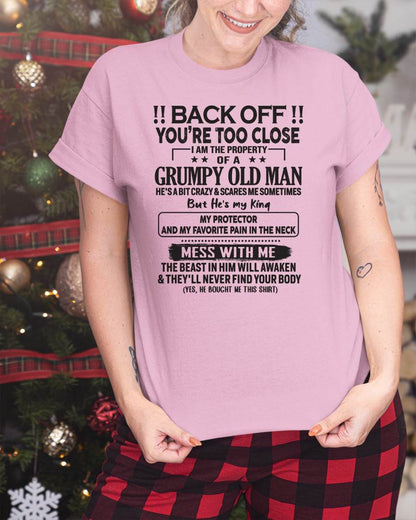 TO MY WIFE - BACK OFF T-SHIRT - GIFT FOR WIFE - NTTD00 (SKU10-99-00)