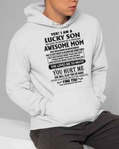 NOVEMBER - LUCKY SON T-SHIRT - GIFT FROM MOM - NTTD11 (SKU-LKW-11)