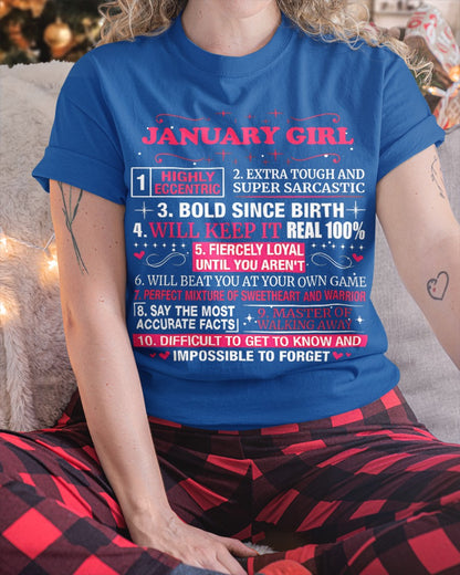JANUARY GIRL T-SHIRT – PERFECT GIFT FOR WOMEN WITH JANUARY BIRTHDAY NTTD01 (SKU8-NTT-01)