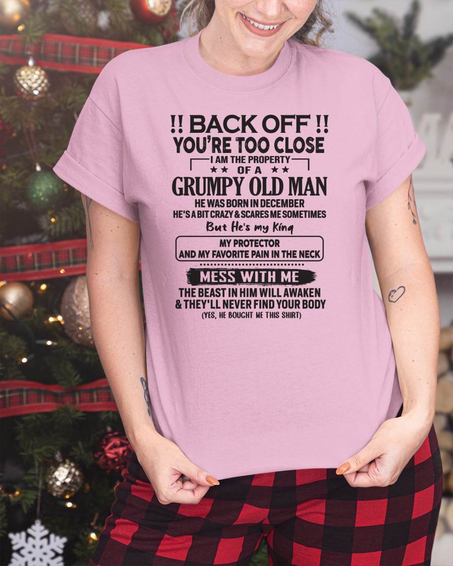 DECEMBER - TO MY WIFE - BACK OFF T-SHIRT - GIFT FOR WIFE - NTTD12 (SKU10-99-12)