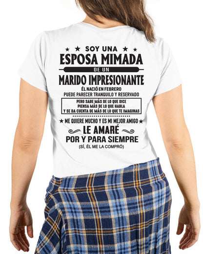 Febrero - Soy una Esposa mimada de un Marido impresionante - Regalo especial para tu esposa - T02 (SKU05-101-02)