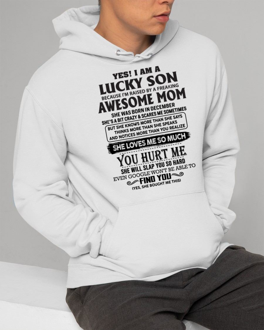 DECEMBER - LUCKY SON T-SHIRT - GIFT FROM MOM - NTTD12 (SKU-LKW-12)