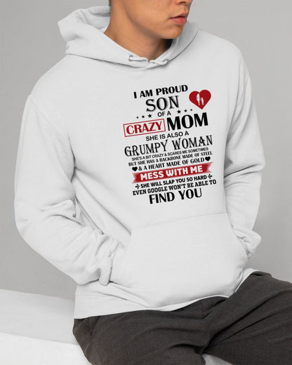 PROUD SON OF A CRAZY MOM - GIFT FROM MOM - NTTD00 (SKU2603-192-00)