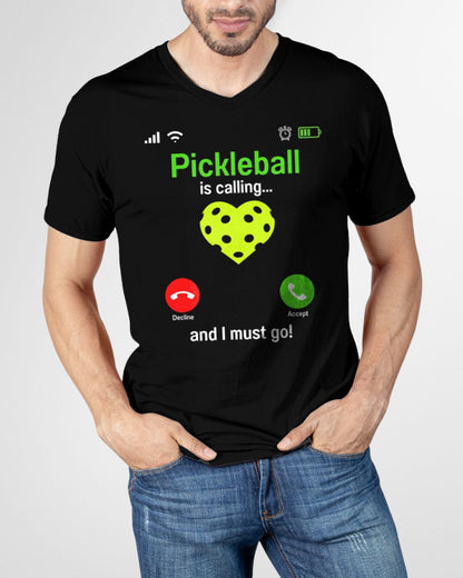 PICKLEBALL IS CALLING FUNNY SHIRT AND I MUST GO - PICKLEBALL SHIRT - NTTD00 (SKU8-PKBALL3)