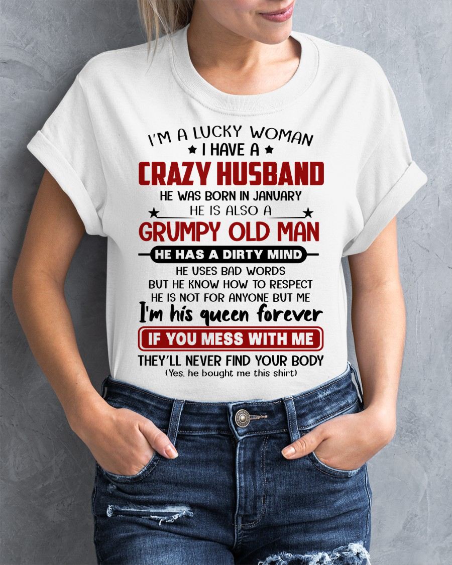 JANUARY - TO MY WIFE - I'M A LUCKY WOMAN - GIFT FROM HUSBAND - NTTD01 (SKU12-282-01)