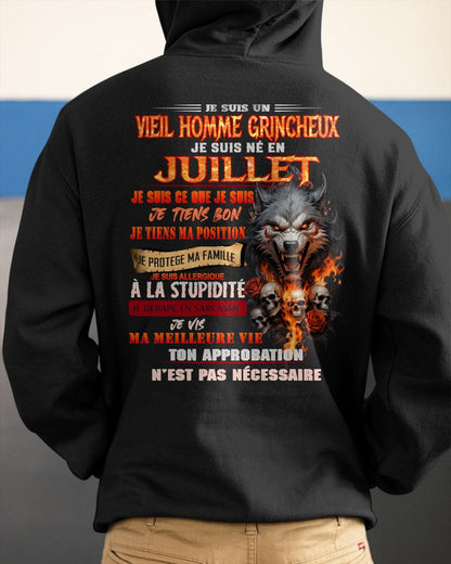 JUILLET – VIEIL HOMME GRINCHEUX – T-SHIRT D’ANNIVERSAIRE POUR HOMME - frNTTD07 (SKU26T-01167-07)