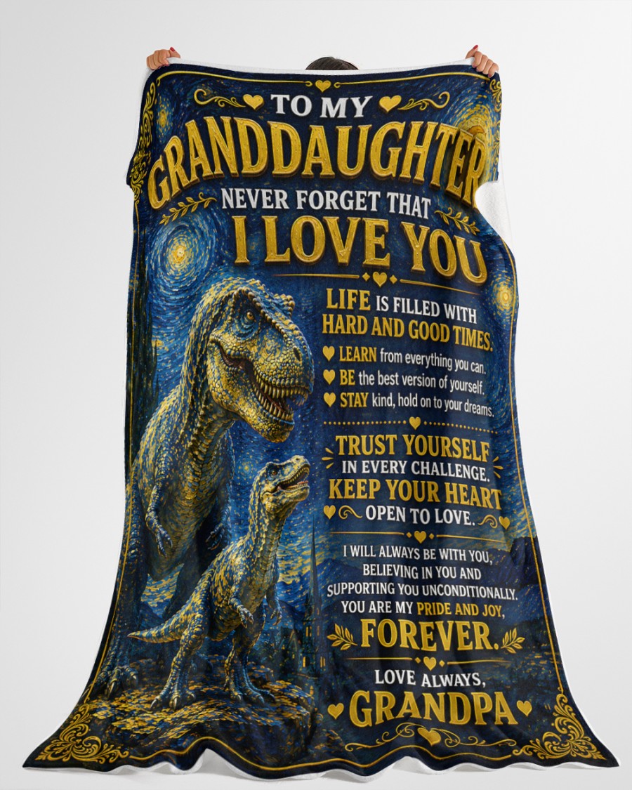 BLANKET FOR GRANDDAUGHTER – COMFORT & WARMTH GIFT FROM GRANDPA  Sherpa Fleece Quilt Blanket NTTD00 (SKU2608-228)