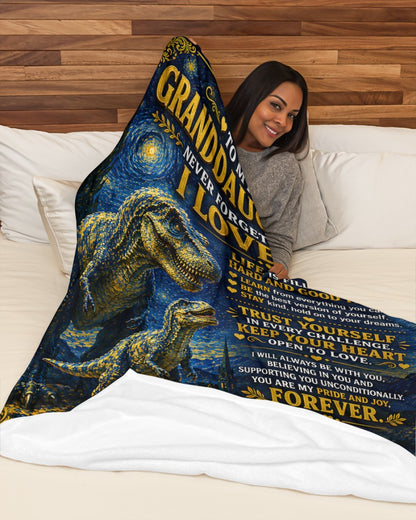 BLANKET FOR GRANDDAUGHTER – COMFORT & WARMTH GIFT FROM GRANDPA  Sherpa Fleece Quilt Blanket NTTD00 (SKU2608-228)