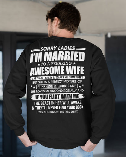 MARRIED AWESOME WIFE - GIFT FOR HUSBAND - NTTD00 (SKU08-33-00)