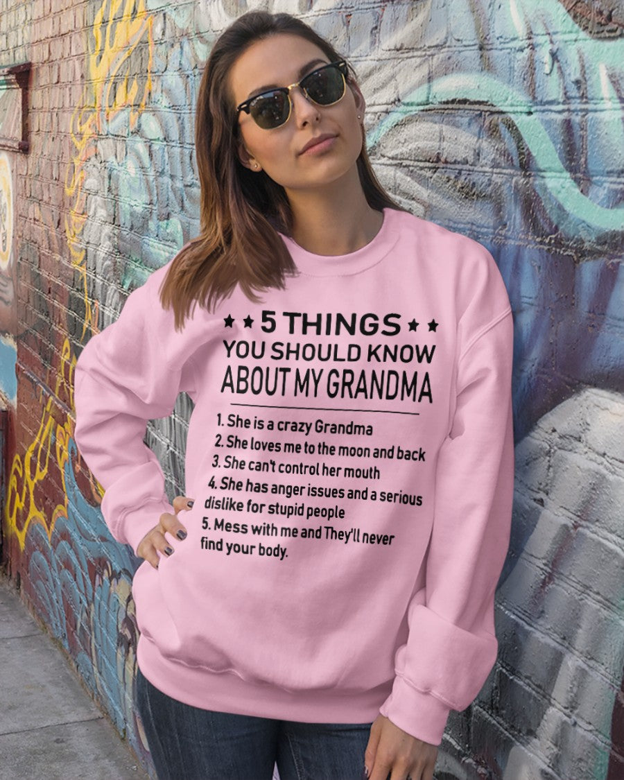5 THINGS  YOU SHOULD KNOW ABOUT MY GRANDMA - Gift for granddaughter NTTD00