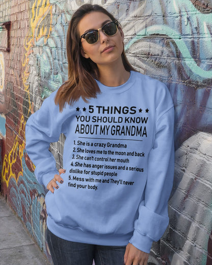5 THINGS  YOU SHOULD KNOW ABOUT MY GRANDMA - Gift for granddaughter NTTD00
