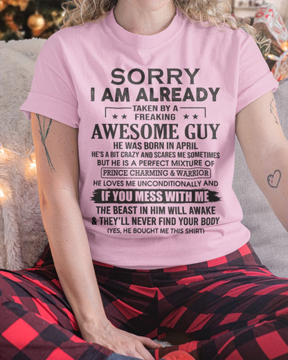 I’M ALREADY TAKEN T-SHIRT APRIL EDITION – GIFT FROM BOYFRIEND NTTD04 (SKU08-31-04)