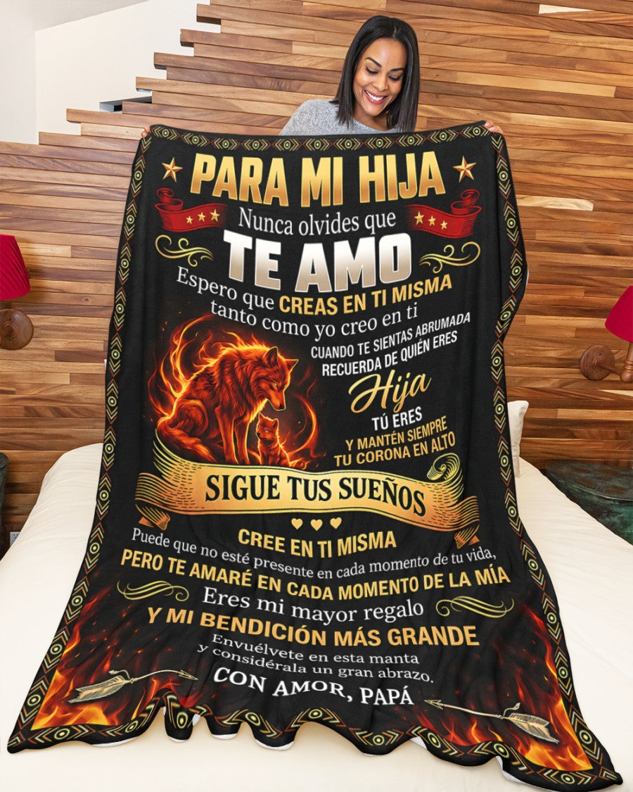 PARA MI HIJA – UN REGALO DEL AMOR, CONFORT Y CALIDEZ DE PAPÁ Manta Acolchada de Forro Polar Sherpa (SKU2610-161)