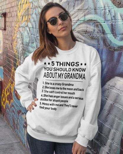 5 THINGS  YOU SHOULD KNOW ABOUT MY GRANDMA - Gift for granddaughter NTTD00