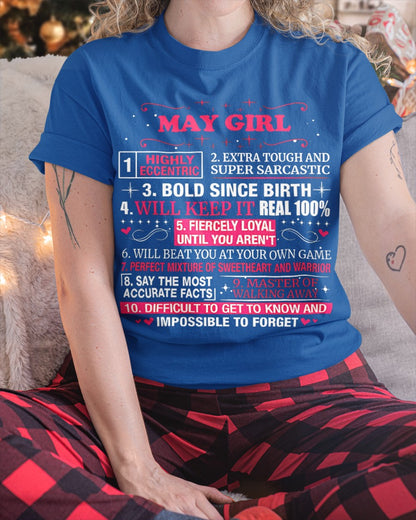 MAY GIRL T-SHIRT – PERFECT GIFT FOR WOMEN WITH MAY BIRTHDAY NTTD05 (SKU8-NTT-05)