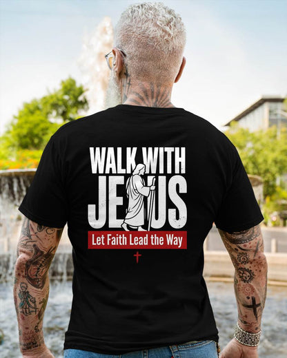 WALKING WITH JESUS - CHRISTIAN T-SHIRT - FOR MEN NTTD00 (SKU2608-128)